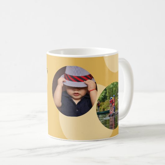 Mom Custom Photos Yellow Dots Coffee Mug (Devant droit)