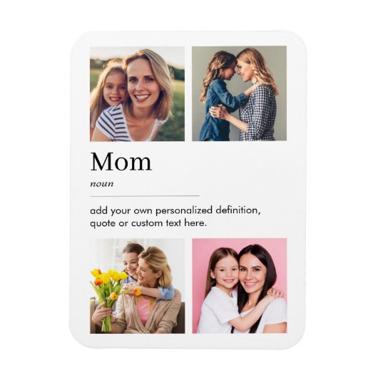 Mom Dictionary Definitie Fotocollage Magneet (Verticaal)
