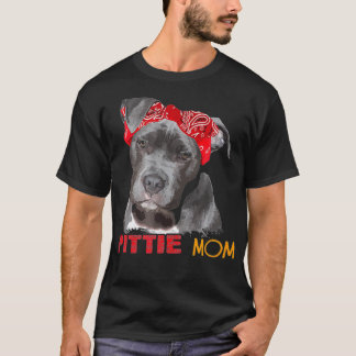 Mom Doggie Wife Dog Owner Pitbull Pittie  T-shirt