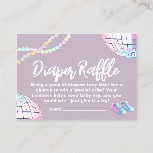 Mom era baby shower luierverloting informatiekaartje (Voorkant)