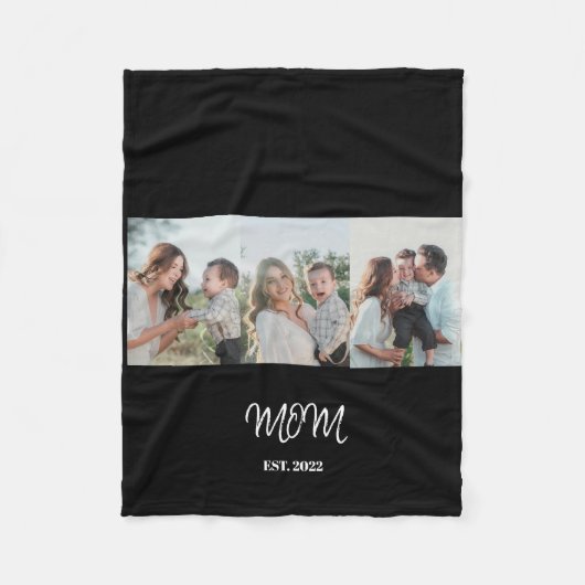 Mom Established, 3-Photo Fleece Blanket (Voorkant)