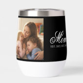 Mom Established Black Elegant Script Photo (Achterkant)