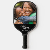 Mom Established Black Fun Modern Script Photo  Pickleball Paddle (Achterkant)