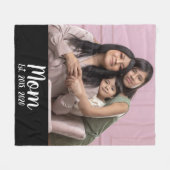 Mom Established Black Modern Script Photo Fleece Deken (Voorkant (Horizontaal))