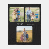 Mom Established Black Script 3 Photo Fleece Deken (Voorkant)
