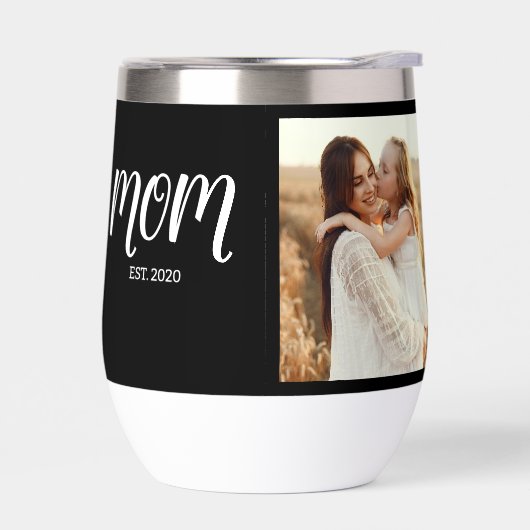 Mom Established Black Script Photo (Gauche)