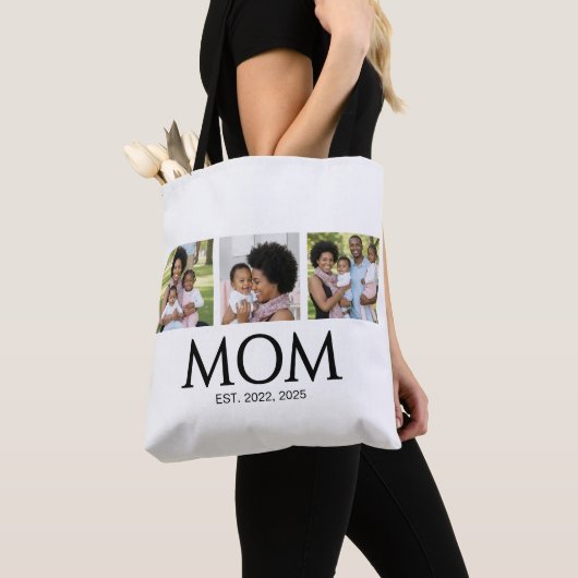 Mom Established Caps White 3 Photo Tote Bag (De près)