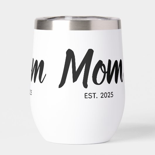 Mom Established Date Black Script Custom (Achterkant)