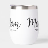 Mom Established Date New Mom Gift Black Script (Rechts)