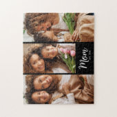 Mom Established Date Script 3 Photo Bold Modern Legpuzzel (Verticaal)