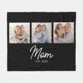 Mom Established Elegant Script Black 3 Photo Fleece Deken (Voorkant (Horizontaal))