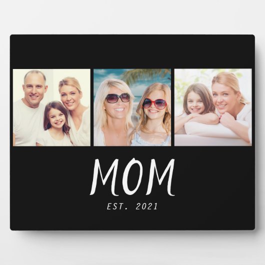 Mom Established Elegant Script Black 3 Photo Fotoplaat (Voorkant)