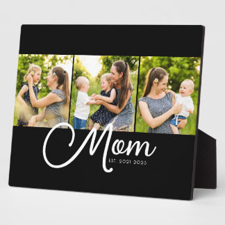 Mom Established Elegant Script Black 3 Photo Fotoplaat