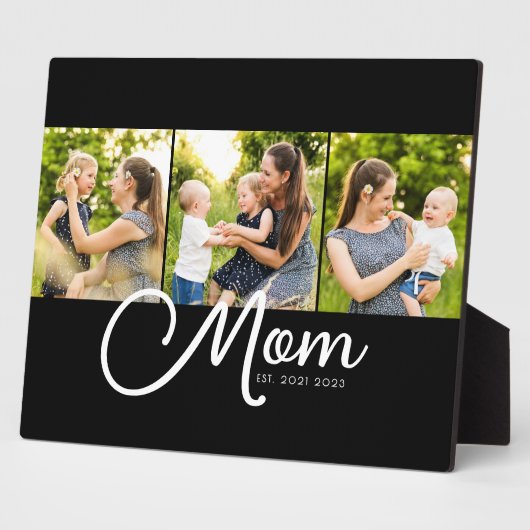 Mom Established Elegant Script Black 3 Photo  Fotoplaat (Zijkant)