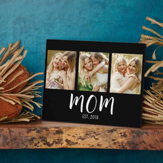 Mom Established Elegant Script Black 3 Photo  Fotoplaat (Zijkant)