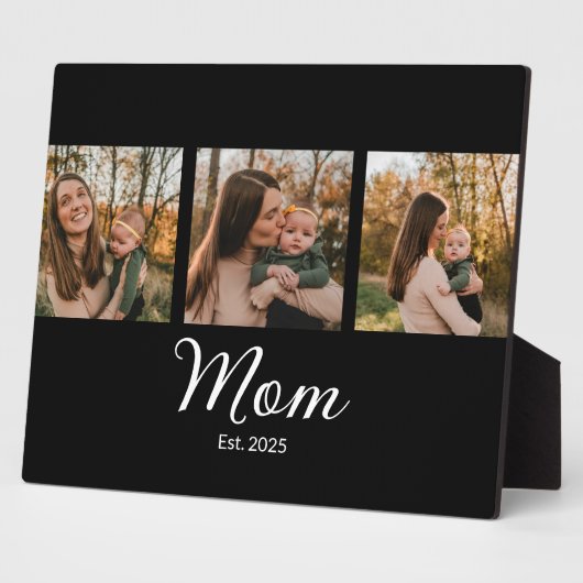 Mom Established Elegant Script Black 3 Photo Fotoplaat (Zijkant)