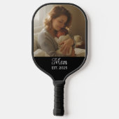 Mom Established Fun Script Photo Pickleball Paddle (Achterkant)