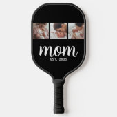 Mom Established Modern Bold Script Black 3 Photo Pickleball Paddle (Voorkant)