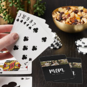 Mom Established Modern Bold Script Black 3 Photo Pokerkaarten (Insitu)