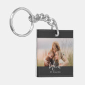 Mom Established Modern Elegant Script Photo  Sleutelhanger (Voorkant Links)