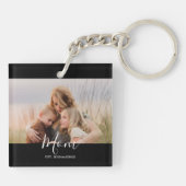 Mom Established Modern Elegant Script Photo  Sleutelhanger (Achterkant)