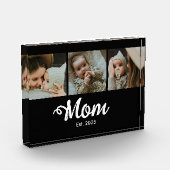 Mom Established Modern Script Black 3 Photo Block Fotoblokken (Links)