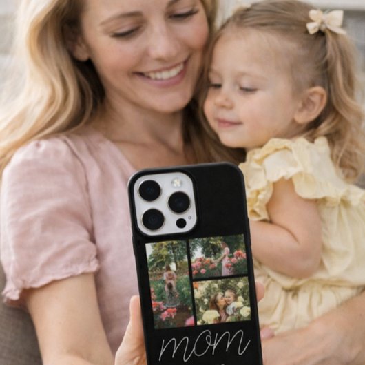 Mom Established Modern Script Black 3 Photo Case iPhone Hoesje