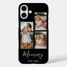 Mom Established Modern Script Black 3 Photo iPhone 16 Plus Hoesje
