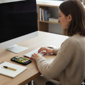 Mom Established Modern Script Black 3 Photo Case-Mate iPhone Case