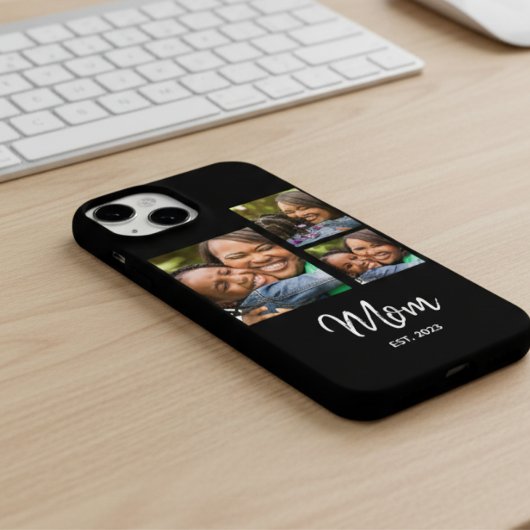 Mom Established Modern Script Black 3 Photo iPhone Hoesje