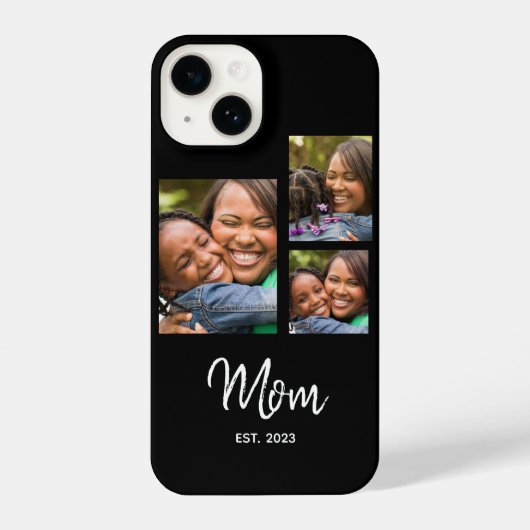 Mom Established Modern Script Black 3 Photo iPhone Hoesje (Achterkant)
