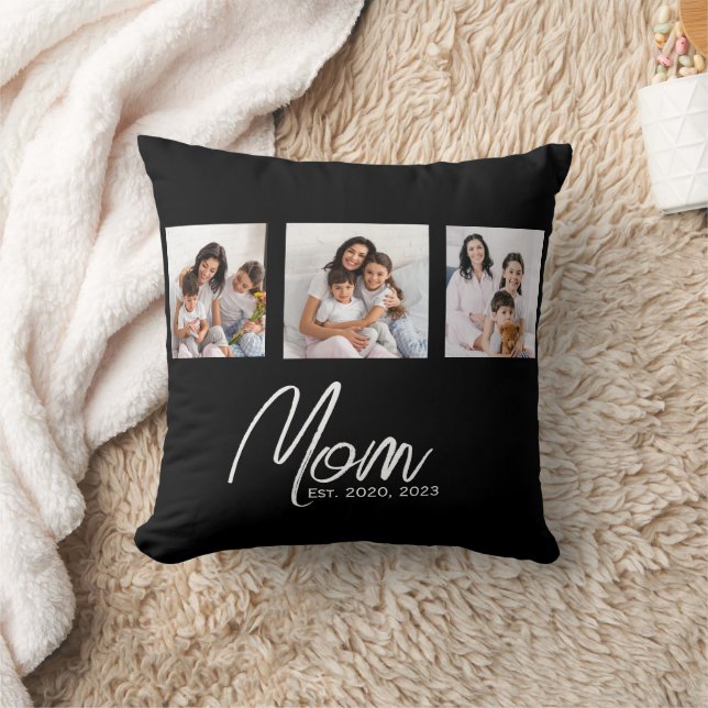 Mom Established Modern Script Black 3 Photo Kussen (Deken)