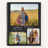 Mom Established Modern Script Black 3 Photo Notitieboek (Voorkant)