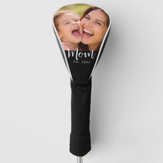 Mom Established Modern Script Photo Golfheadcover (Voorkant)