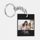 Mom Established Modern Script Photo Keychain (Voorkant Links)