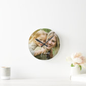 Mom Established Modern Script Photo Ronde Klok (Huis)