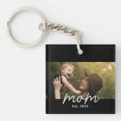 Mom Established Modern Script Photo Sleutelhanger (Voorkant)