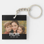 Mom Established Modern Script Photo Sleutelhanger (Achterkant)