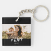 Mom Established Modern Script Photo Sleutelhanger (Achterkant)
