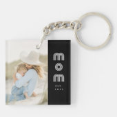 Mom Established Modern Script Photo Sleutelhanger (Achterkant)