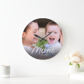 Mom Established Modern White Script Photo Grote Klok (Huis)