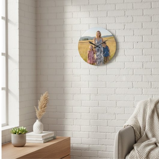 Mom Established Modern White Script Photo Grote Klok
