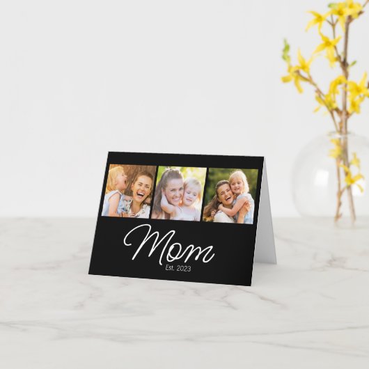 Mom Established Mothers Day 3 Photo Kaart (Gele Bloem)