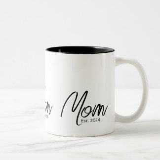 Mom Established New Mom Gift  Tweekleurige Koffiemok