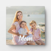 Mom Established Personalized Script Photo Keepsake Fotoplaat (Voorkant)