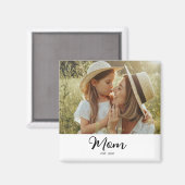 Mom Established Photo Gift  Magneet (Voorkant / Achterkant)