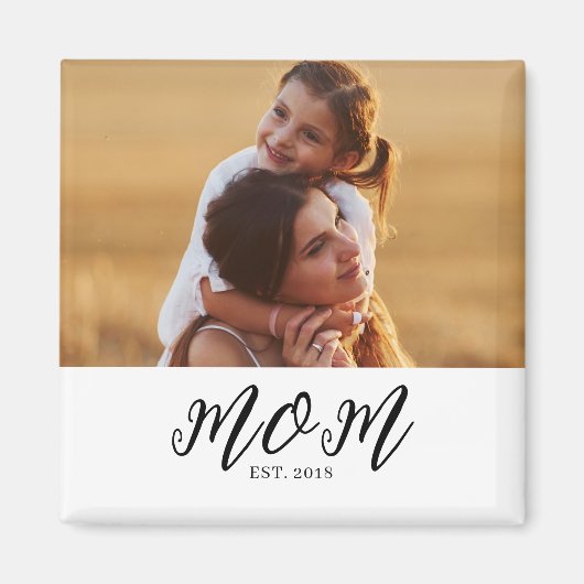 Mom Established Photo Gift Magnet (Devant)