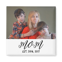 Mom Established Photo Gift Magnet
