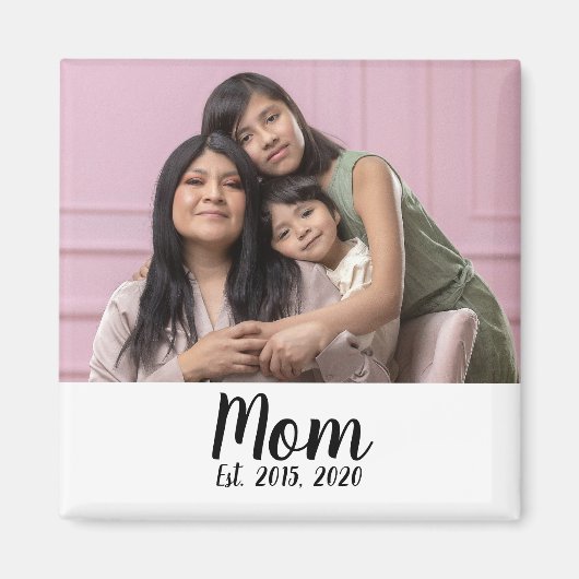 Mom Established Photo Gift Magnet (Devant)