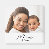 Mom Established Photo Gift Magnet (Devant)